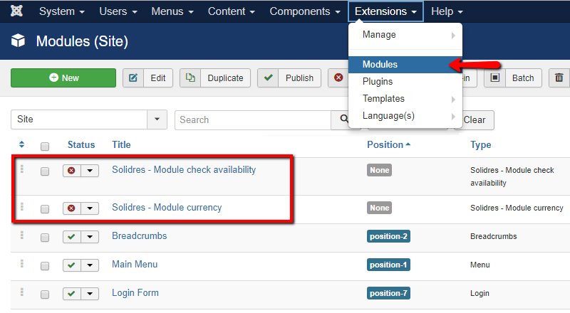 Initial configuration