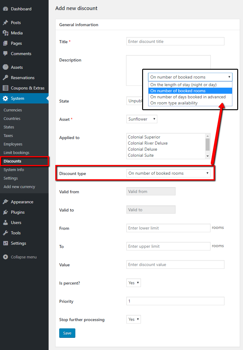 How to configure Discount