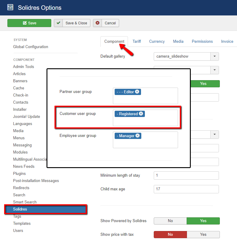 How to configure front-end customer dashboard