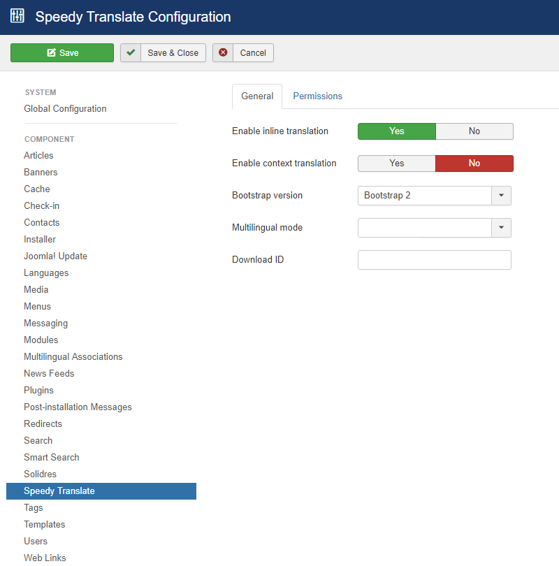 How to configure Speedy Translate
