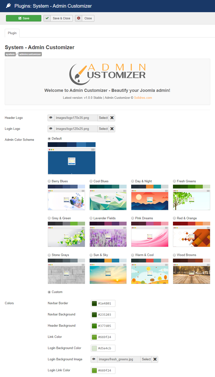How to configure Admin Customizer