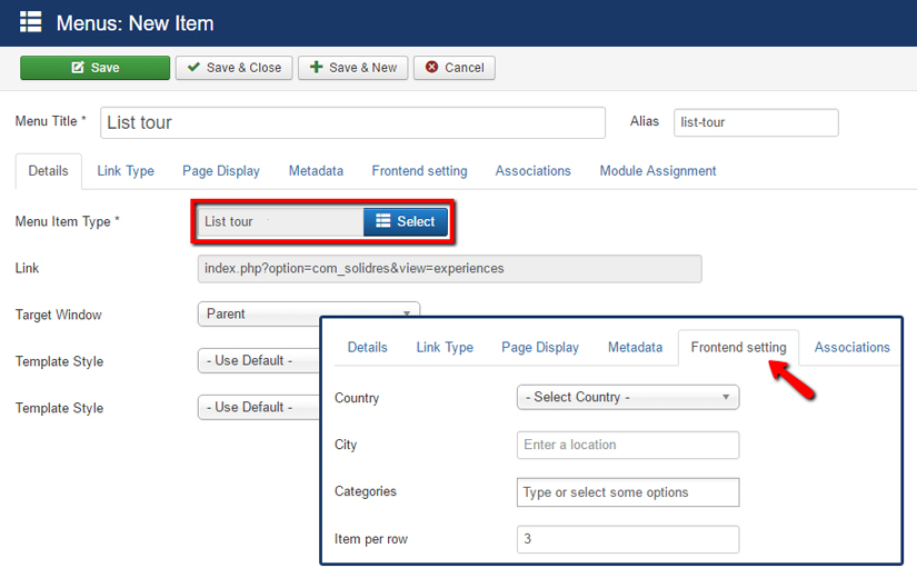 How to configure Experience