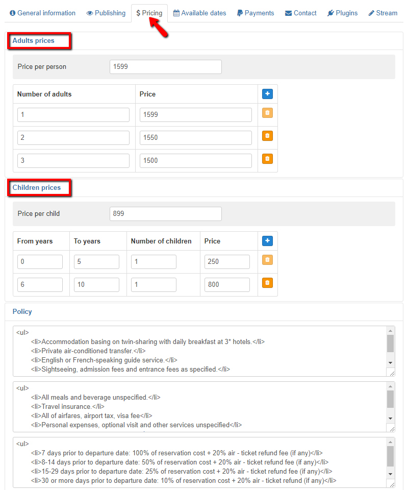 Experience (Tour & Activities)