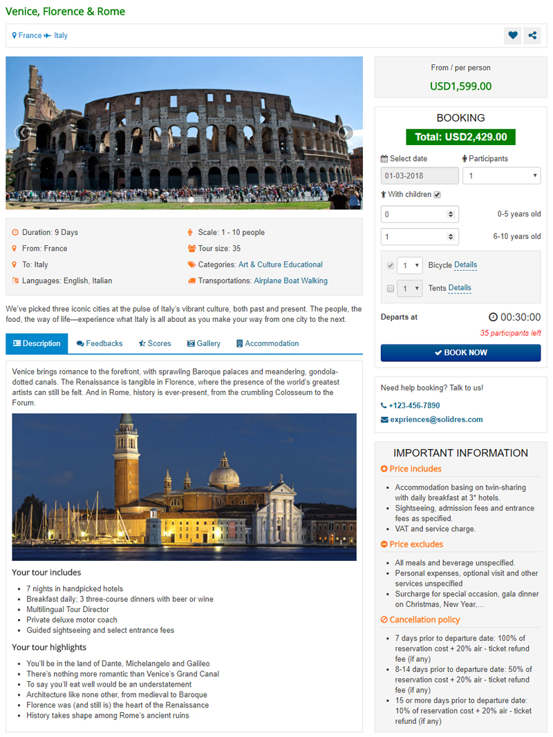 Experience (Tour & Activities)